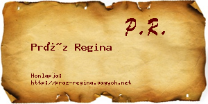 Práz Regina névjegykártya